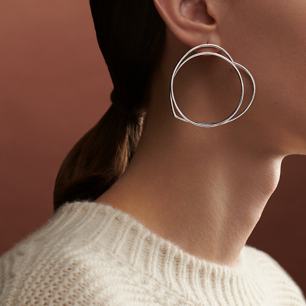 Vertige Cœur right single earring, large model | Hermès UK